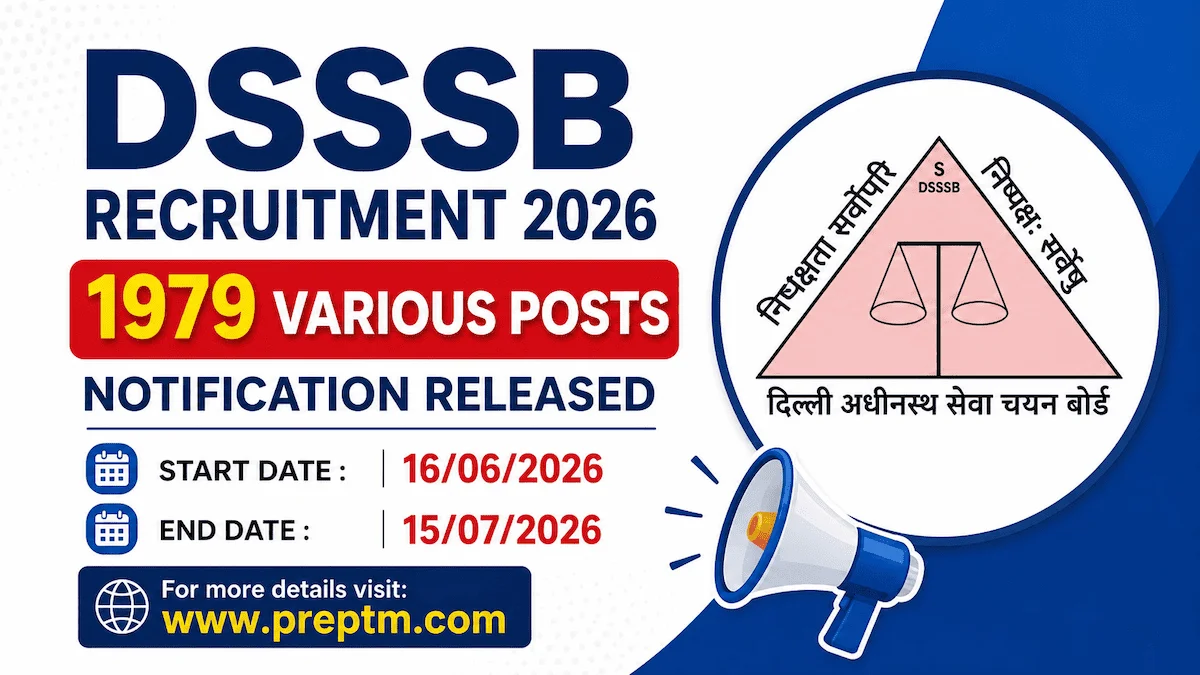 DSSSB Recruitment 2026: 1979 Various Posts Notification Released